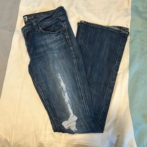 Well worn 7 for all mankind bootcut jeans, size 29